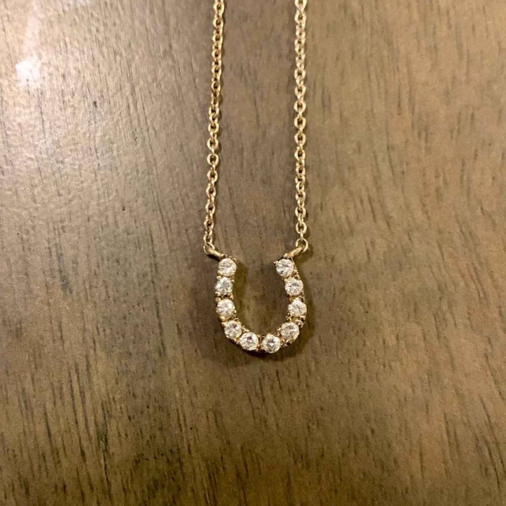 Sterling Silver CZ Horseshoe Necklace